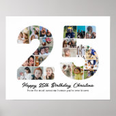 25. Geburtstag Nummer 20 Fotocollage Jahrestag Poster (Vorne)