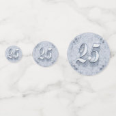 25. Geburtstag oder Jubiläum Regal Silver Marble Konfetti (Rückseiten)