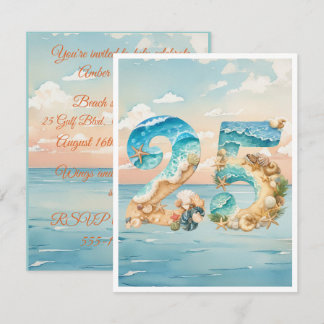 25. Geburtstag Ozean Thema Digital Download Einlad Einladung