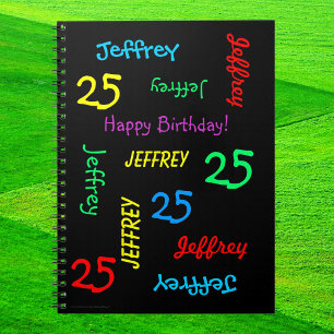 25. Geburtstag Party Gästebuch, Wiederholung Name Notizblock