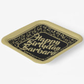 25. Geburtstag Party Nummer Muster Schwarzes Gold Pappteller (Gewinkelt)
