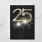 25. Geburtstag Party Sparklers Einladung (Vorderseite)