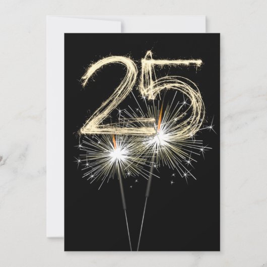 25. Geburtstag Party Sparklers Einladung (Vorderseite)