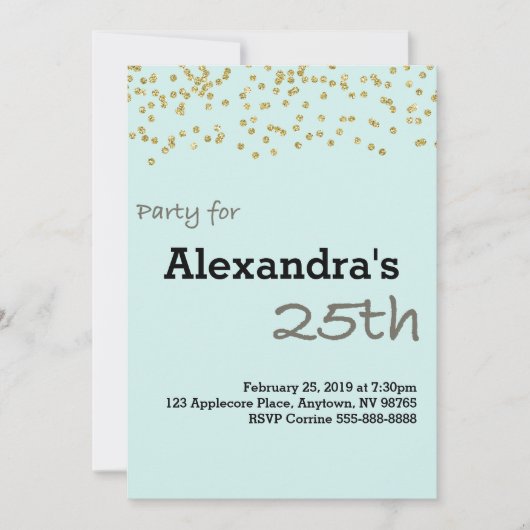 25. Geburtstag Personalisiert in Pastellfarben Einladung (Vorderseite)