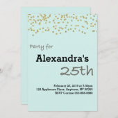 25. Geburtstag Personalisiert in Pastellfarben Einladung (Vorne/Hinten)