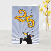 25. Geburtstag - Pinguin-Überraschungs-Karte Karte (Gelbe Blume)