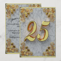25. Geburtstag Regal Gold Marmor Gruß oder