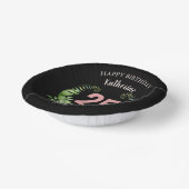 25. Geburtstag schwarzer Floral Skriptname Pappteller (Gewinkelt)