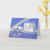 25. Geburtstag Silberherzen (für Foto) Karte (Gelbe Blume)