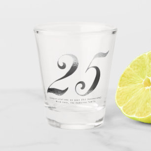 25. Geburtstag Silberne Hochzeit Jahrestag Schnapsglas