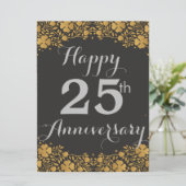 25. Geburtstag Silver Wedding 25 Jahre Karte (Stehend Vorderseite)