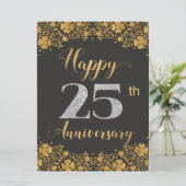 25. Geburtstag Silver Wedding 25 Jahre Karte (Stehend Vorderseite)