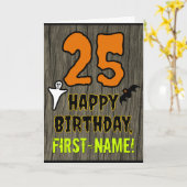 25. Geburtstag: Spooky Halloween Thema, Individuel Karte (Gelbe Blume)