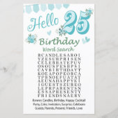 25. Geburtstag Word Search Game (Vorderseite)