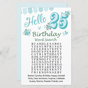 25. Geburtstag Word Search Game