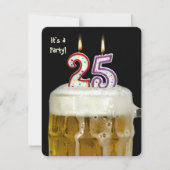 25. Geburtstags-Bier-Party Einladung (Vorderseite)