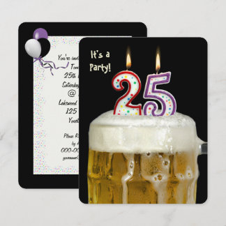 25. Geburtstags-Bier-Party Einladung