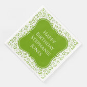 25. Geburtstags-Muster für die Zahl der grünen/wei Serviette (Ecke)