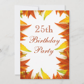 25. Geburtstags-Party-Herbst/Herbstlaub Einladung