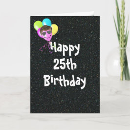 25. Geburtstagsballons mit Aviator-Sonnenbrille Karte