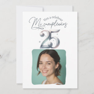 25. Geburtstagseinladung mit Foto Einladung