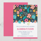 25. Geburtstagseinladungen Floral Pattern Einladung (Vorne/Hinten)