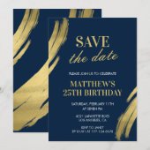 25. Geburtstagseinladungen Männer Save the Date Go Einladung (Vorne/Hinten)