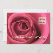 25. Geburtstagsfeier Elegant Rosa Rose Einladung (Vorderseite)