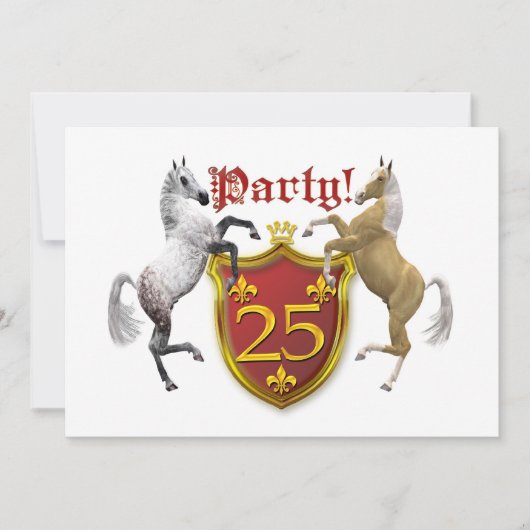 25. Geburtstagsfeier mit Wappen Einladung (Vorderseite)