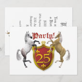 25. Geburtstagsfeier mit Wappen Einladung (Vorne/Hinten)