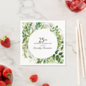 25. Geburtstagsfeier Modernes Grün Botanisch Serviette (Beispiel)