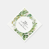 25. Geburtstagsfeier Modernes Grün Botanisch Serviette (Ecke)