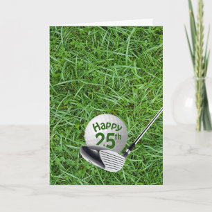 25. Geburtstagsgolfball auf Gras Karte