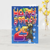 25. Geburtstagskarte, Happy Birthday Karte (Gelbe Blume)