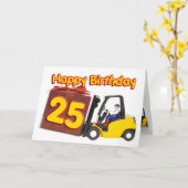 25. Geburtstagskarte mit Gabelstapler Karte (Gelbe Blume)