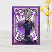 25. Geburtstagskarte mit Gothic Doll, Karten, orb Karte (Gelbe Blume)