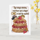 25. Geburtstagskarte - Spaß - Kuchen Karte (Gelbe Blume)