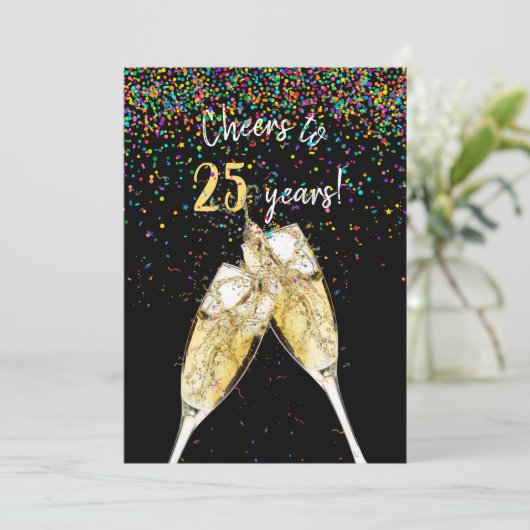 25. Geburtstagsparty Einladung (Stehend Vorderseite)