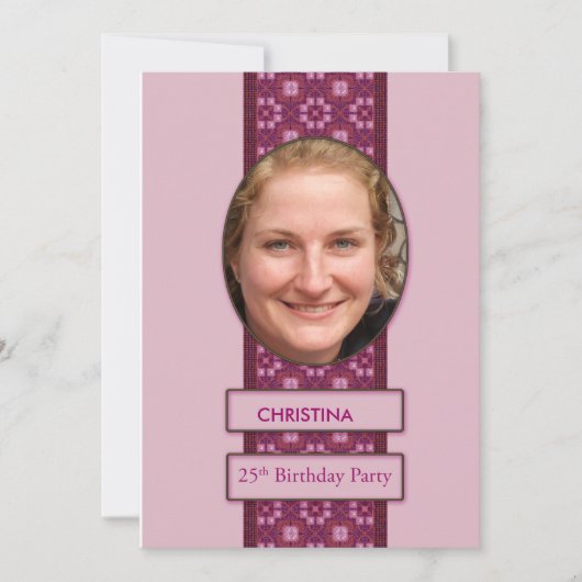 25. Geburtstagsparty Einladung Bild und Name (Vorderseite)