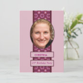 25. Geburtstagsparty Einladung Bild und Name (Stehend Vorderseite)