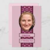 25. Geburtstagsparty Einladung Bild und Name (Vorne/Hinten)