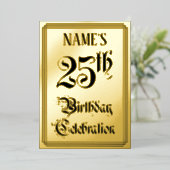 25. Geburtstagsparty — Elegantes Script + Individu Folieneinladung (Stehend vorne)