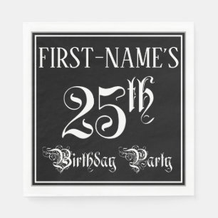 25. Geburtstagsparty - Extravagantes Script + Indi Serviette
