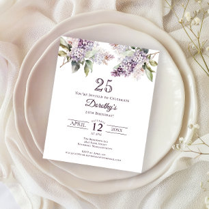 25. Geburtstagsparty Lila Lilac Floral
