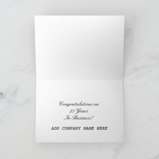 25. Geschäftsjubiläum - Musiknoten Karte (Innenseite)