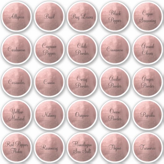 25 Gold Circle Spice in Schwarz und Rose Aufkleber (Vorderseite)