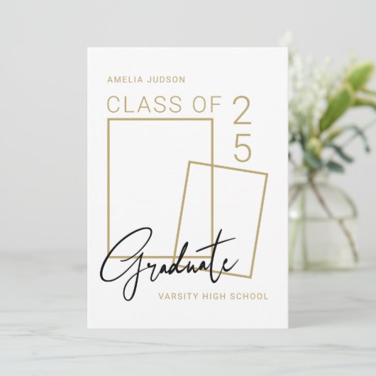 25-Gold-Script-2-Foto-Abschluss Ankündigung (Stehend Vorderseite)