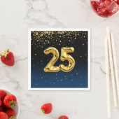 25. Goldballons und Confetti Napkins Serviette (Beispiel)