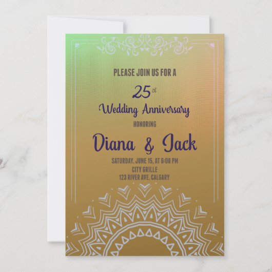 25. Golden Horizon acryllics Art Jubiläum Einladung (Vorderseite)