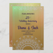 25. Golden Horizon acryllics Art Jubiläum Einladung (Vorne/Hinten)